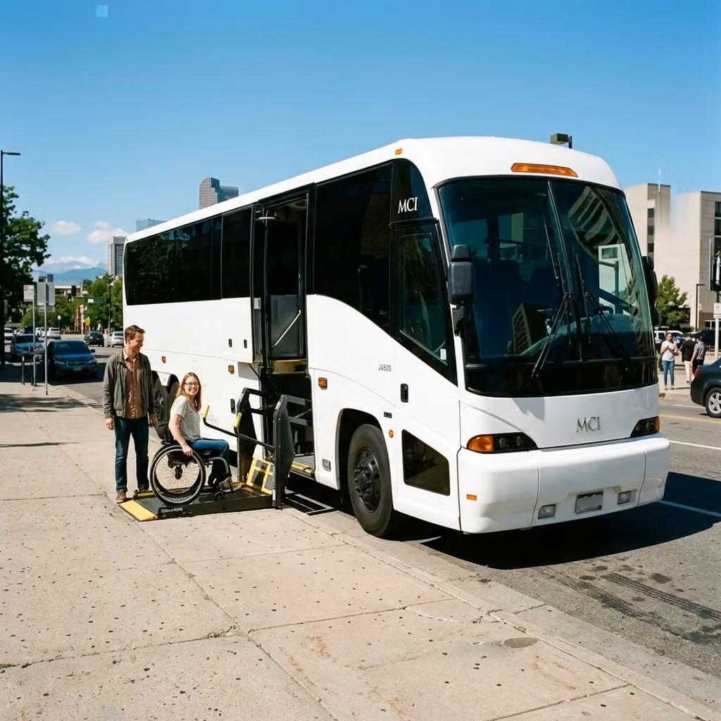 woodstock 56 passenger charter bus wheelchair lift