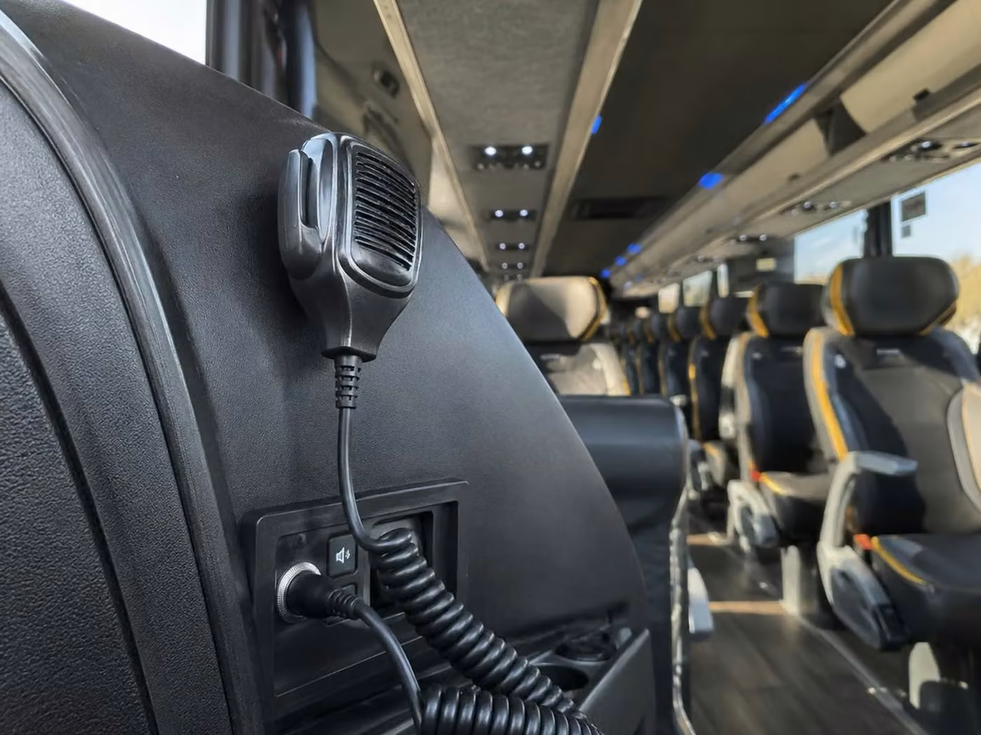 woodstock charter bus pa system