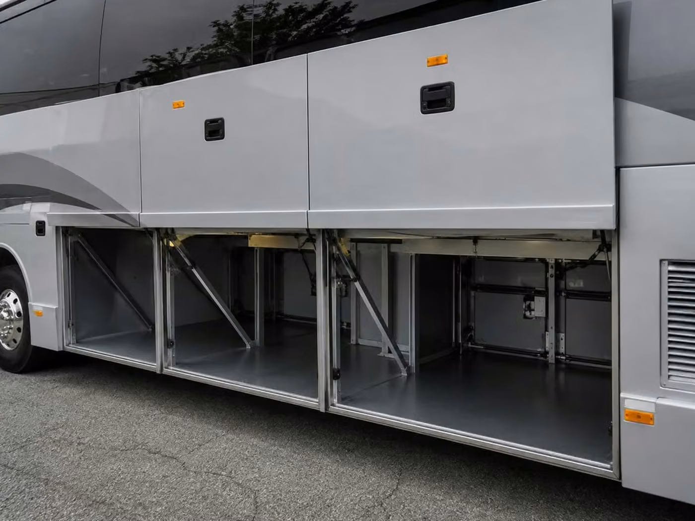 woodstock charter bus under bus storage